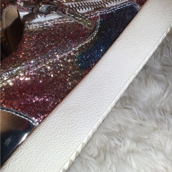 Giuseppe zanotti sparkle lace up sneakers size 9 - Picture 7 of 8